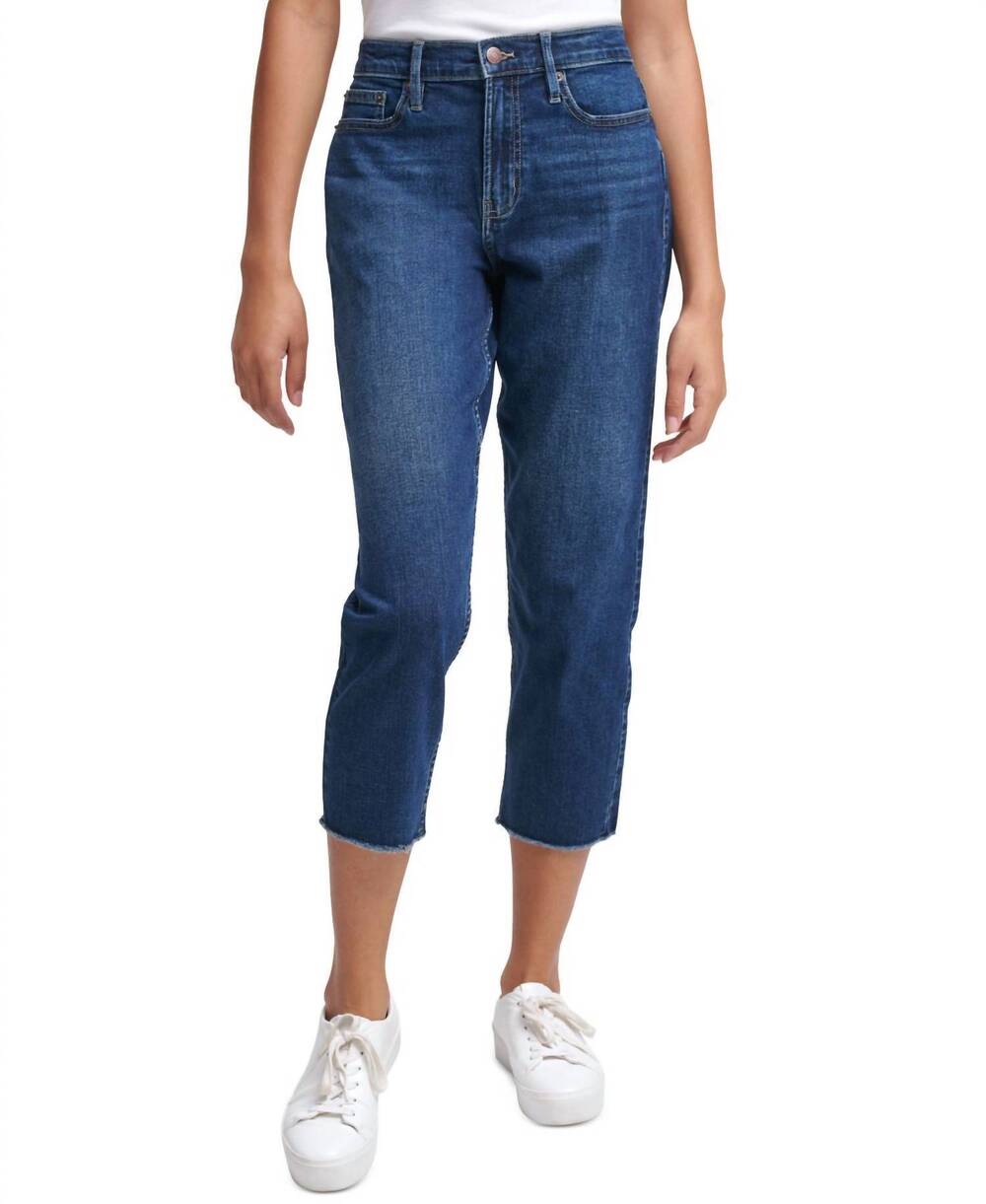 NEW CALVIN KLEIN high rise cropped straight leg jeans in saratoga